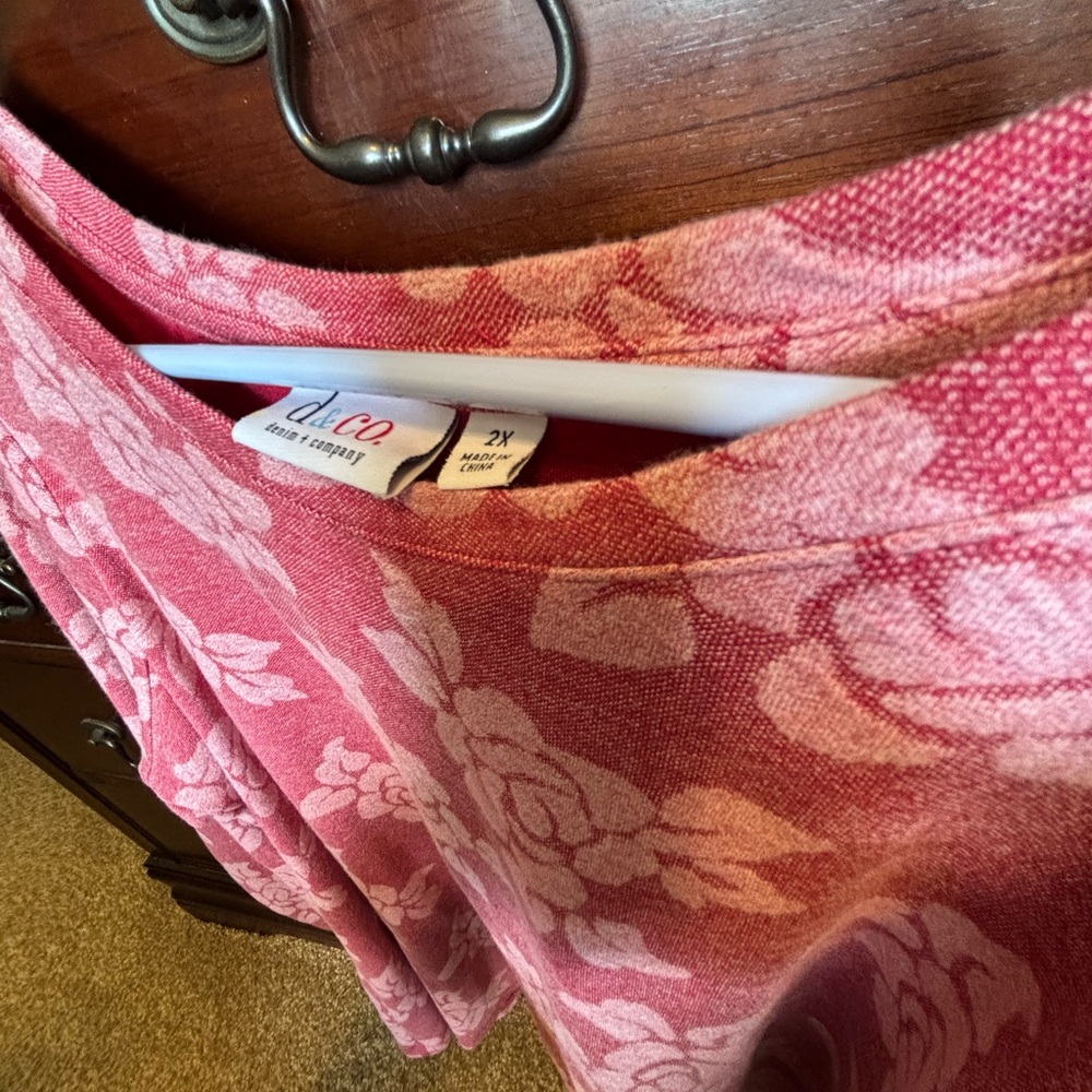 Pink Floral Knit Sweater kinda red